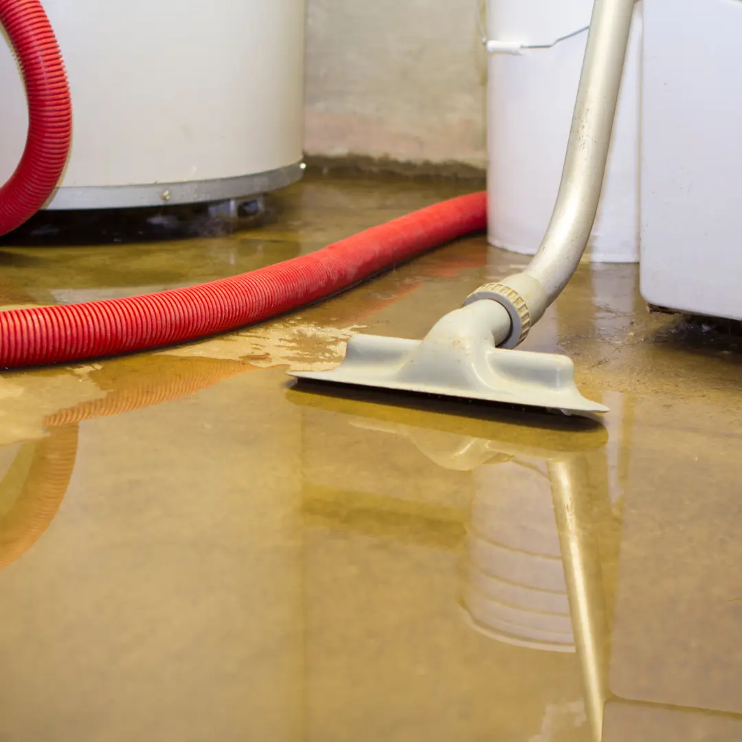 Water damage restoration equipment drying a flooded basement in Toronto